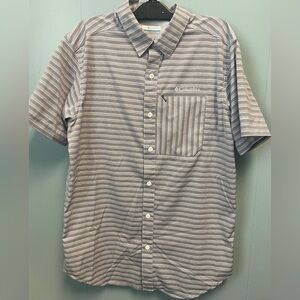 Columbia Men's Grey Striped Shirt